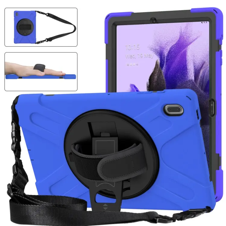 Heavy Duty Silicone Tablet Cover Case For Samsung Galaxy Tab S7 FE Case With Rotating Kickstand