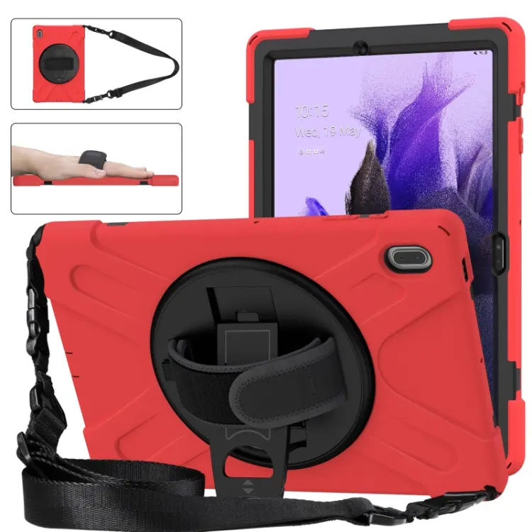 Heavy Duty Silicone Tablet Cover Case For Samsung Galaxy Tab S7 FE Case With Rotating Kickstand