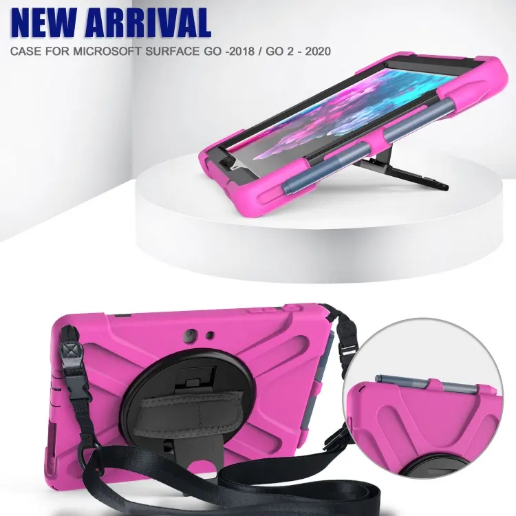 Heavy Duty Shockproof Tablet Cover Case For Microsoft Surface Go 2 3 Case With Hand Strap Shoulder Strap And Kickstand
