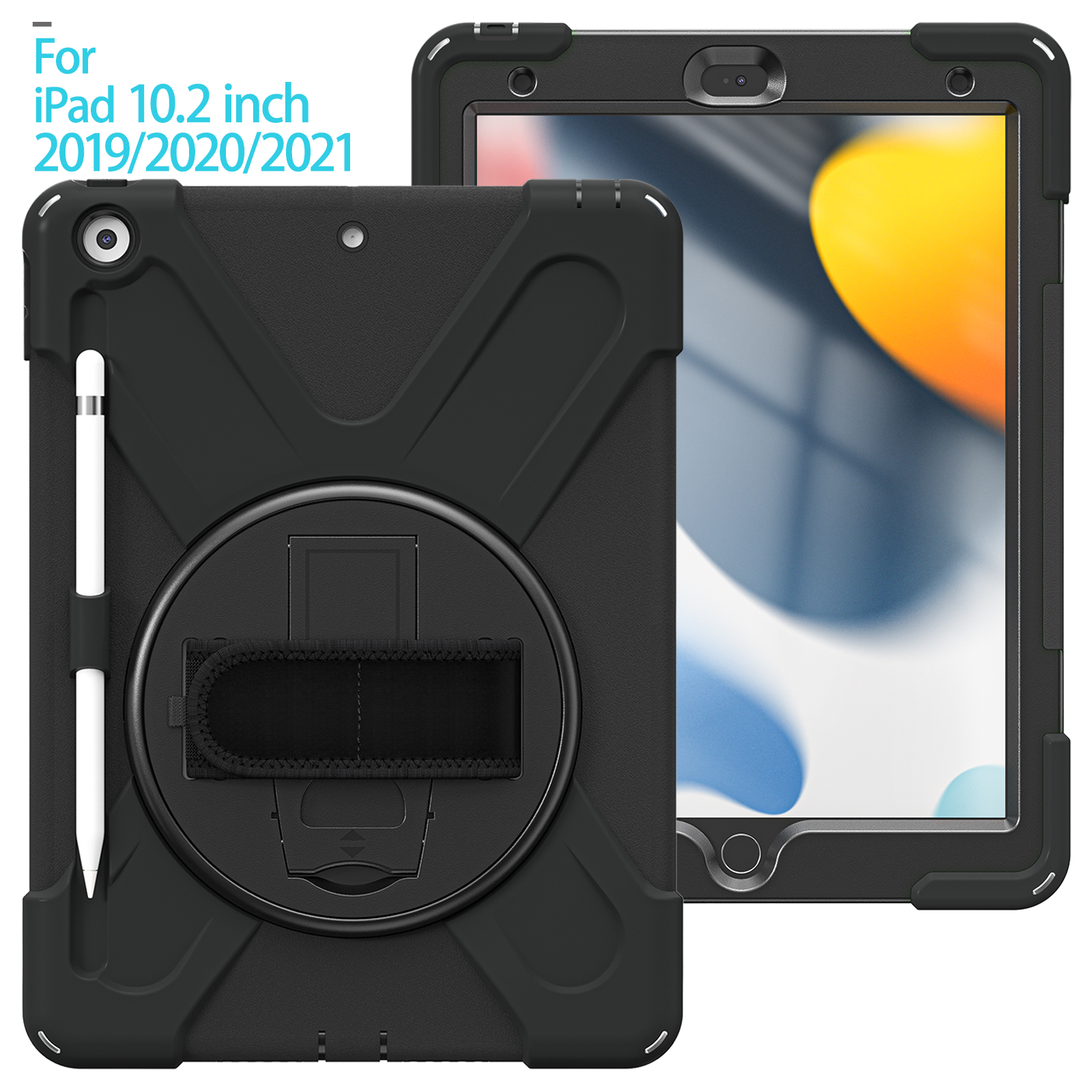 10.2 inch Heavy Duty Silicon Shockproof Tablet Case Cover For iPad 7 8 9 generation Rugged Case