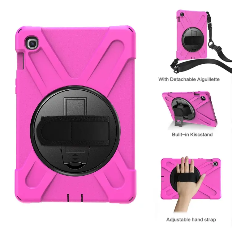 Silicone Hybrid Rotary Case For Samsung Galaxy Tab S5e S4 S3 S2 Tablet Back Cover Case