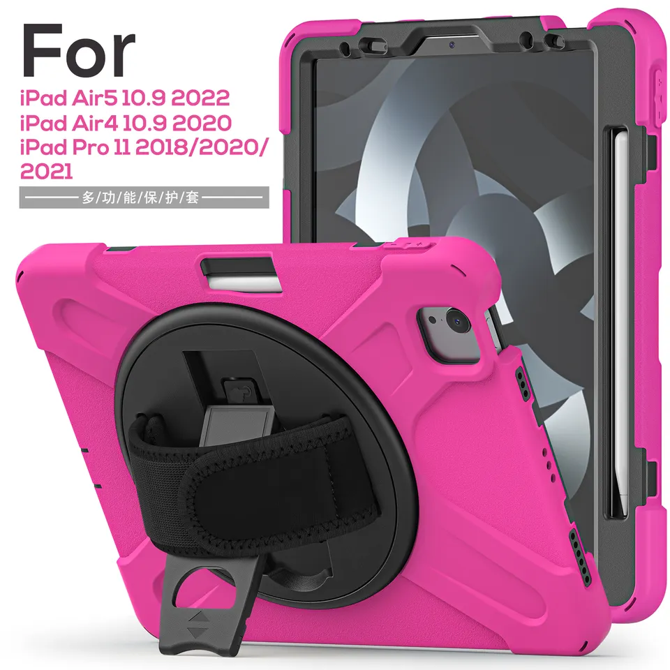 360 Rotating Stand Tablet Accessories Cover For iPad Pro 11 2022 2021 2020 2018 Air 5 4 Case