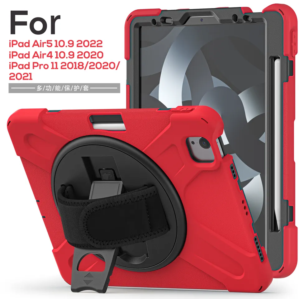 360 Rotating Stand Tablet Accessories Cover For iPad Pro 11 2022 2021 2020 2018 Air 5 4 Case