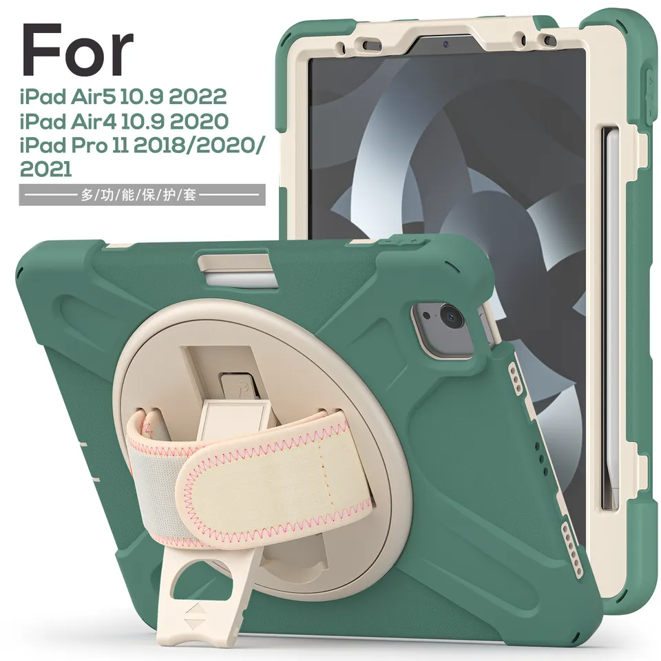 360 Rotating Stand Tablet Accessories Cover For iPad Pro 11 2022 2021 2020 2018 Air 5 4 Case