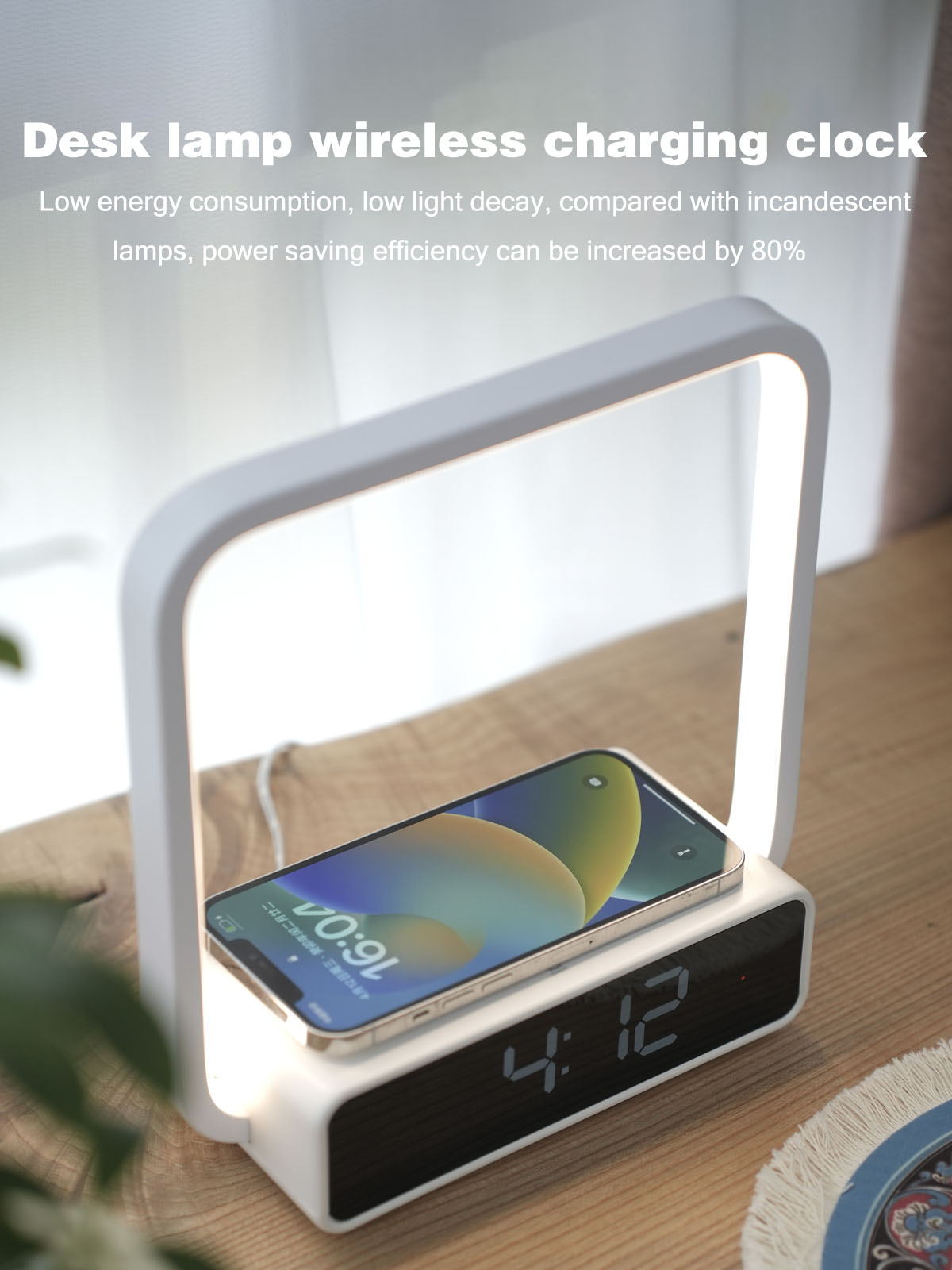 Bedside Lamp, Touch Table Lamp with Wireless Charger, Nightstand Lamp