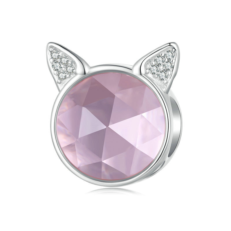 Pink Cat Bead Charm-isyoujewelry