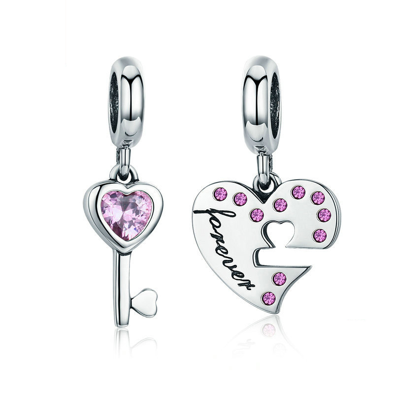 Heart & Key Pendant Combination Charm-isyoujewelry