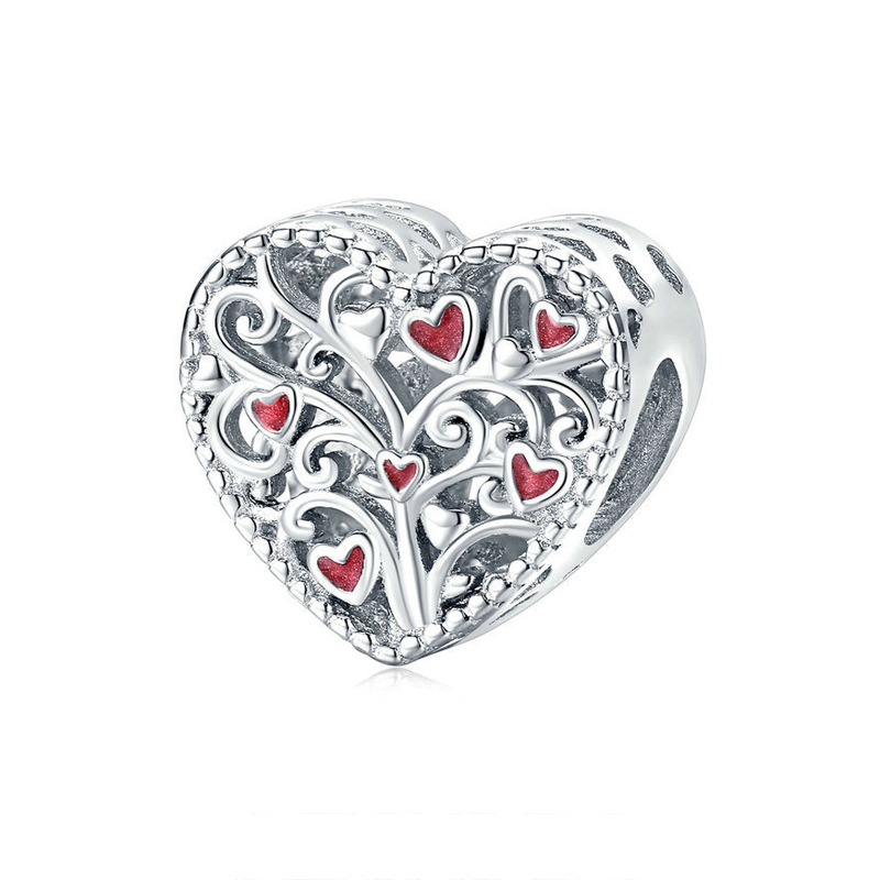 Life Tree Heart-shaped Bead Charm-isyoujewelry