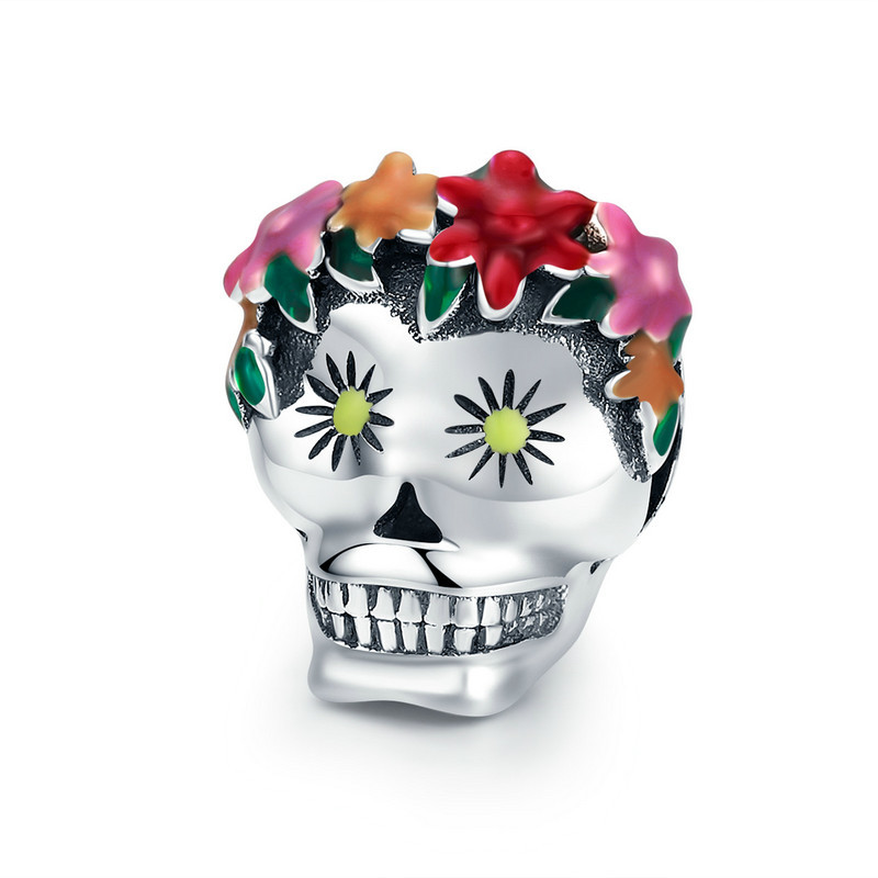 Colorful Skull Bead Charm-isyoujewelry