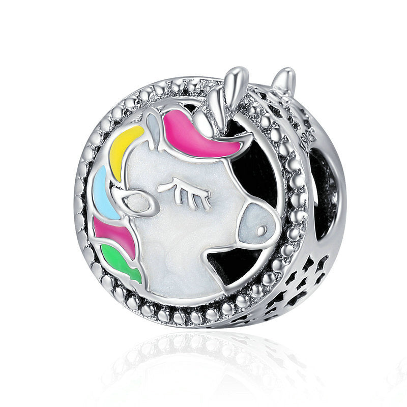 Unicorn Star Hollow Bead Charm-isyoujewelry