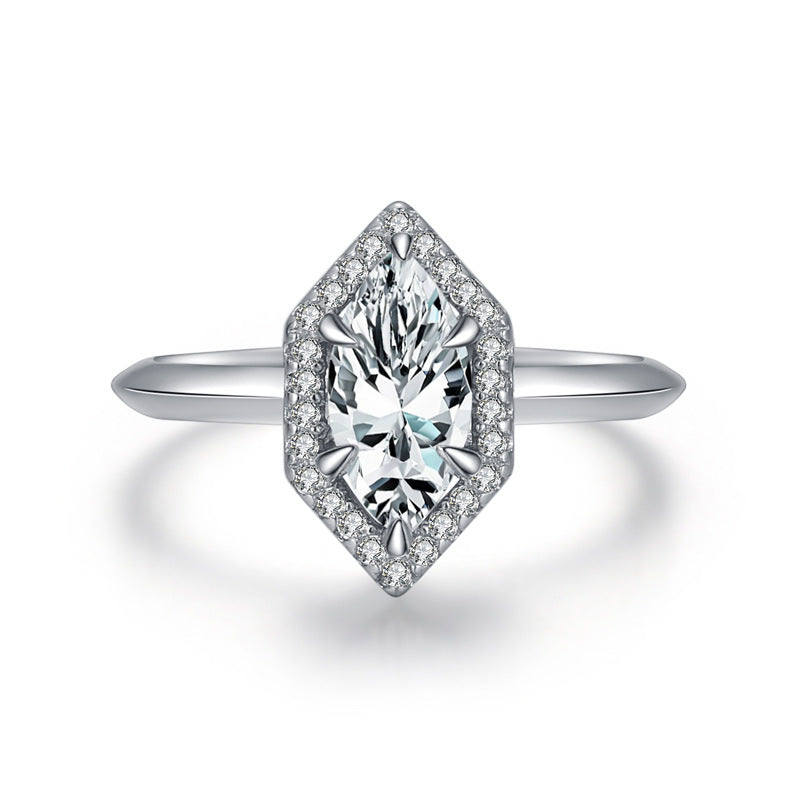 Marquise Shape Zirconia Ring Sterling Silver IsyouJewelry