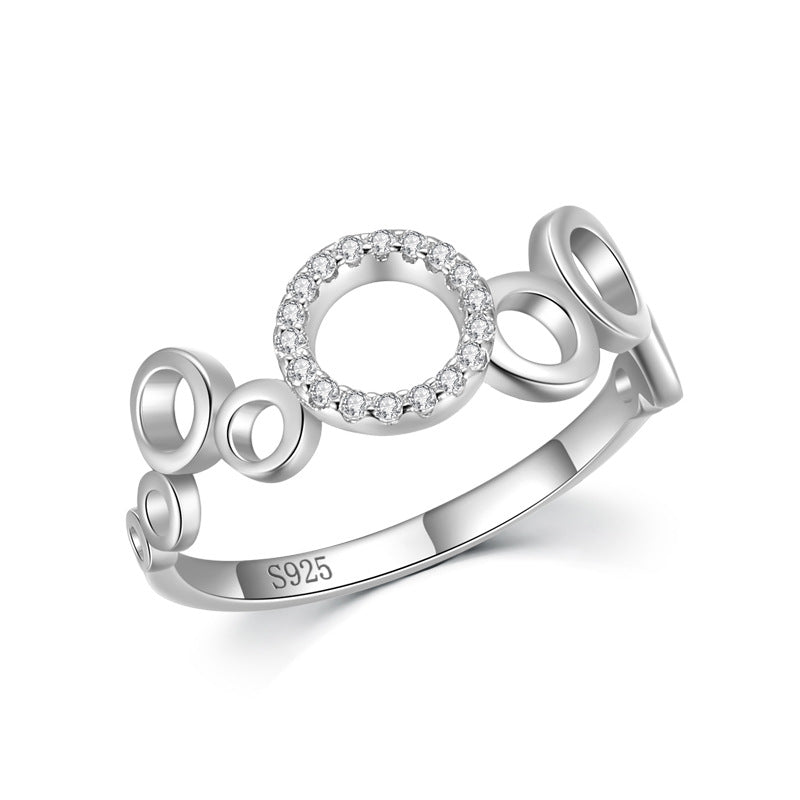 Round Shape Zirconia Ring Sterling Silver IsyouJewelry