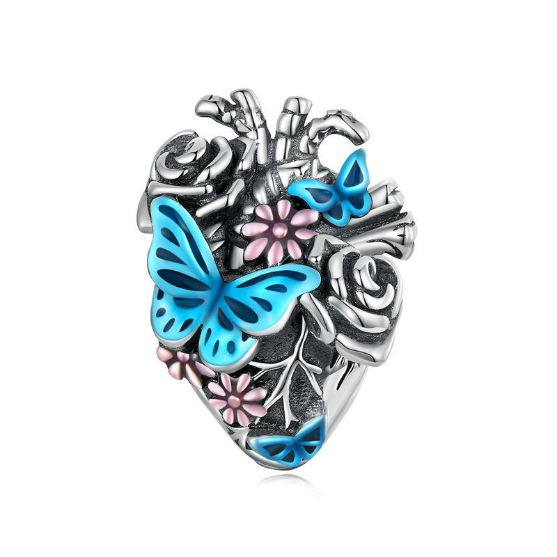 Heart Butterfly Bead Charm-isyoujewelry