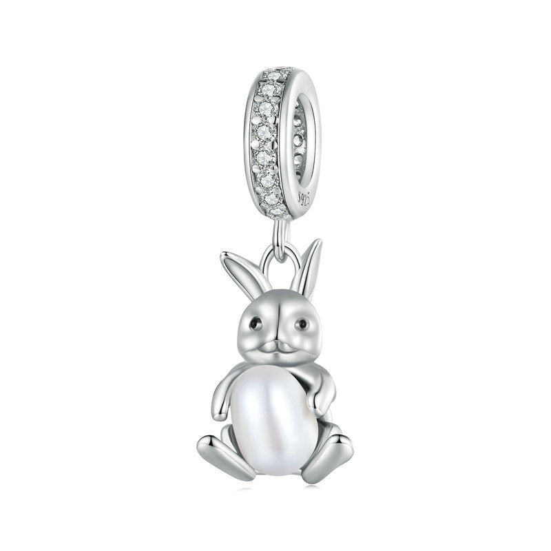 Hug Pearl Rabbit Pendant Charm-isyoujewelry