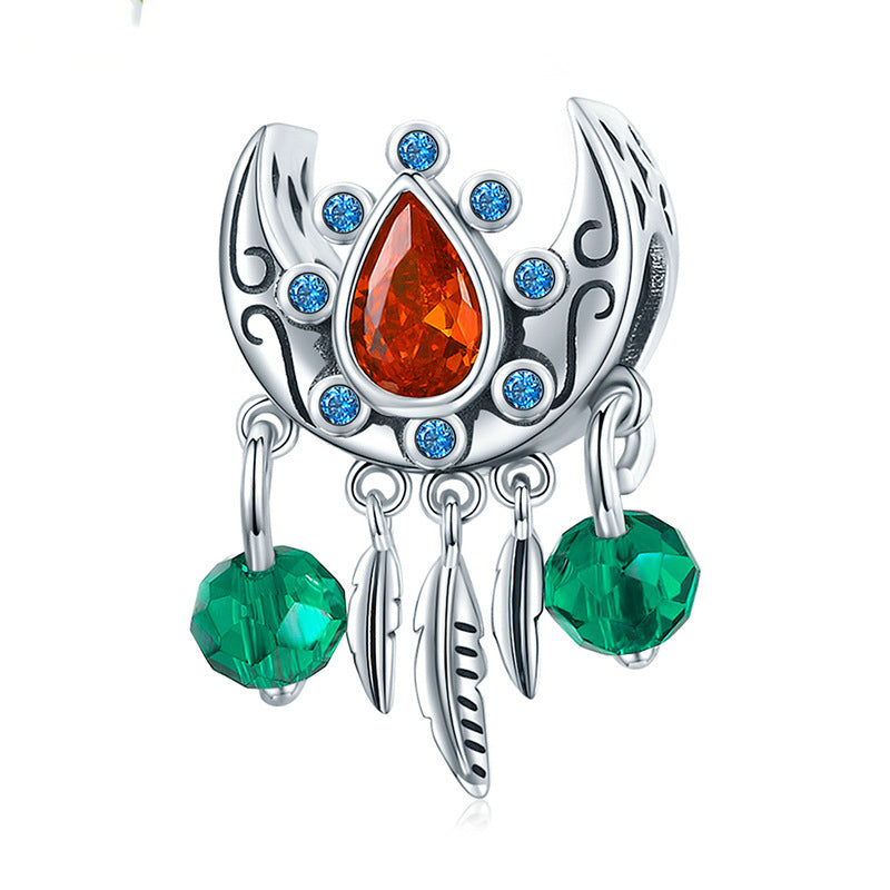 Red Zircon Dreamcatcher Bead Charm-isyoujewelry