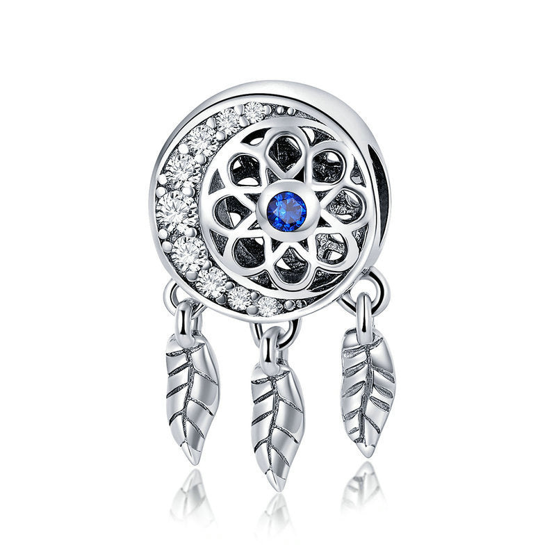 Blue Zircon Dreamcatcher Bead Charm-isyoujewelry