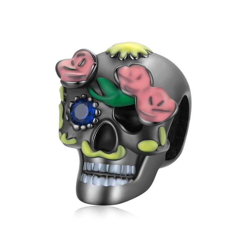Rose Skull Bead Dark Charm-isyoujewelry