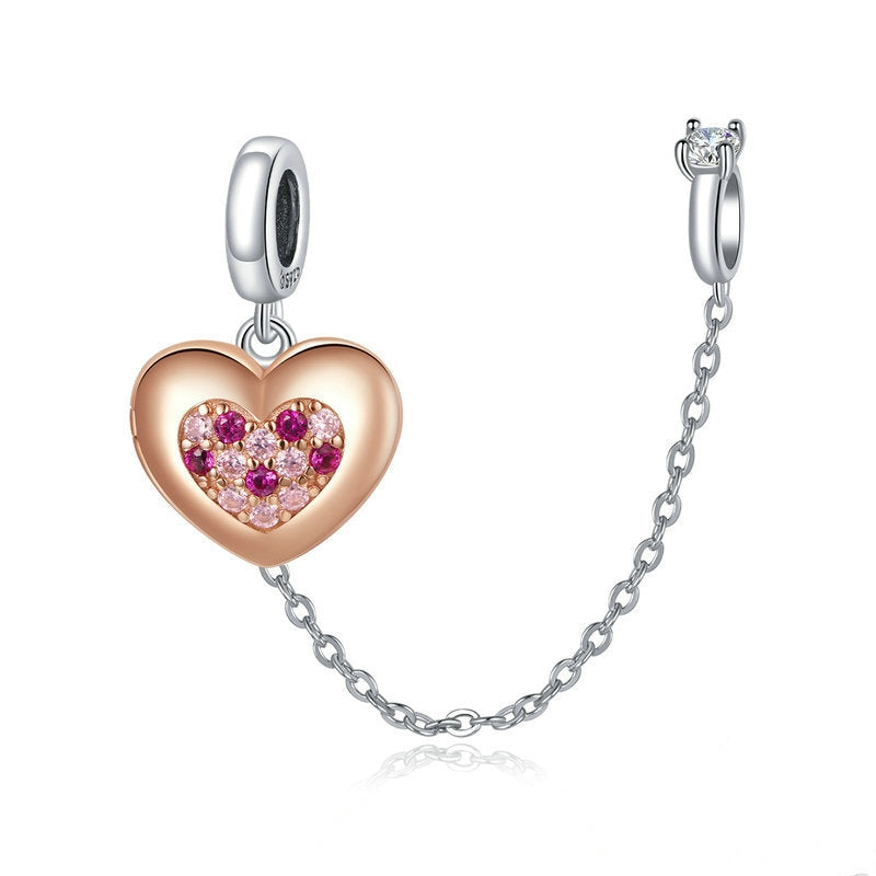 Golden Heart Safety Chain Charm-isyoujewelry