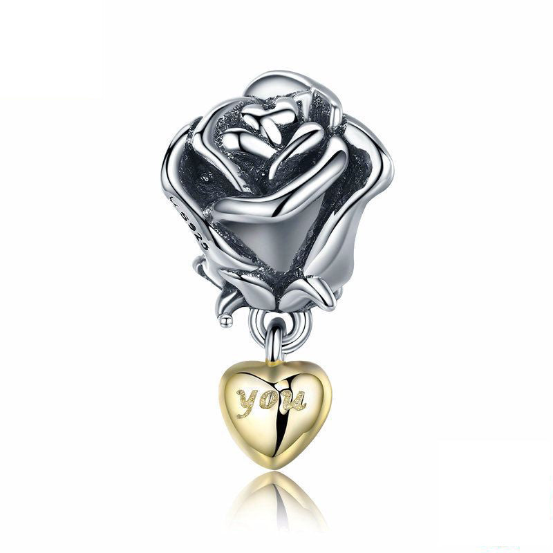 Love Rose Bead Sterling Silver DIY Charm Beads IsyouJewelry