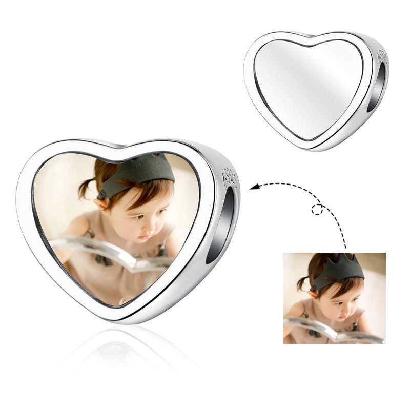 Photo Heart Bead Charm-isyoujewelry