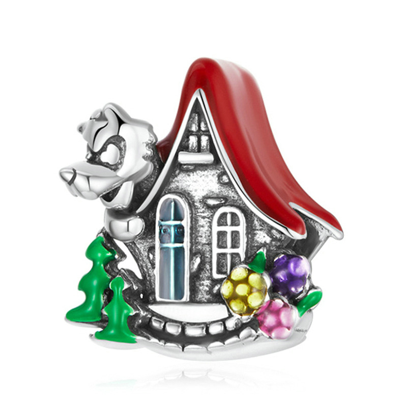 Little Red Cap House Bead Charm-isyoujewelry