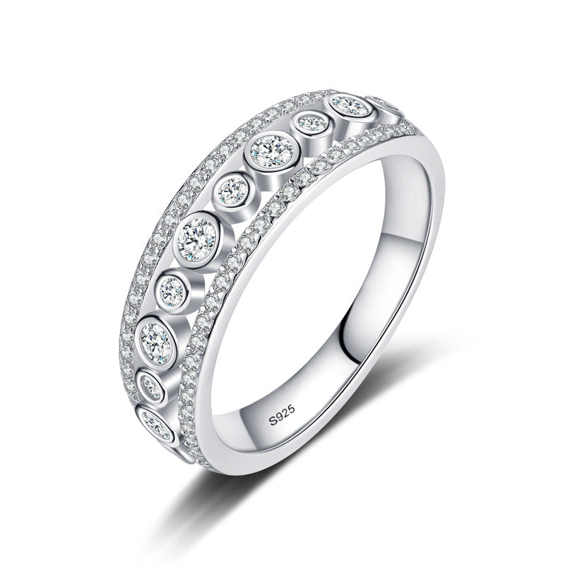 Round Shape Zirconia Ring Sterling Silver IsyouJewelry