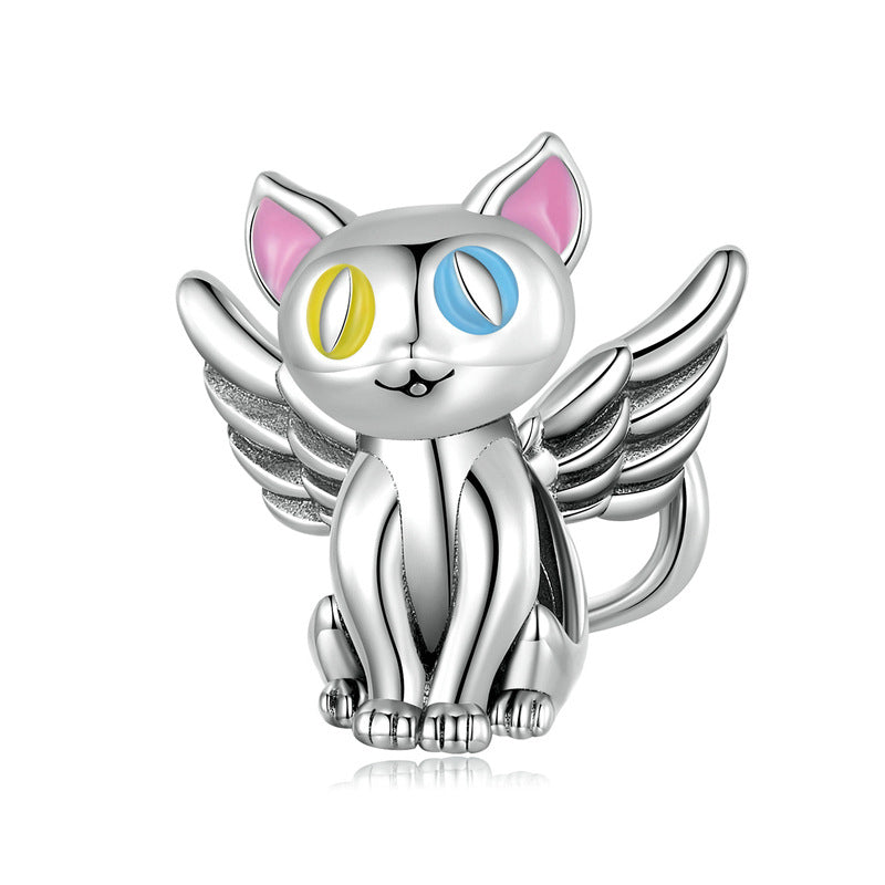 White Angle Cat Bead Cat Lover Charm IsyouJewelry