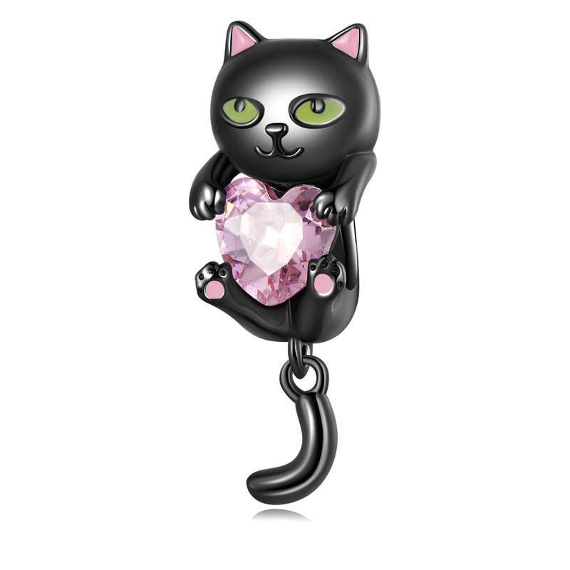 Heart Cat Bead Charm-isyoujewelry