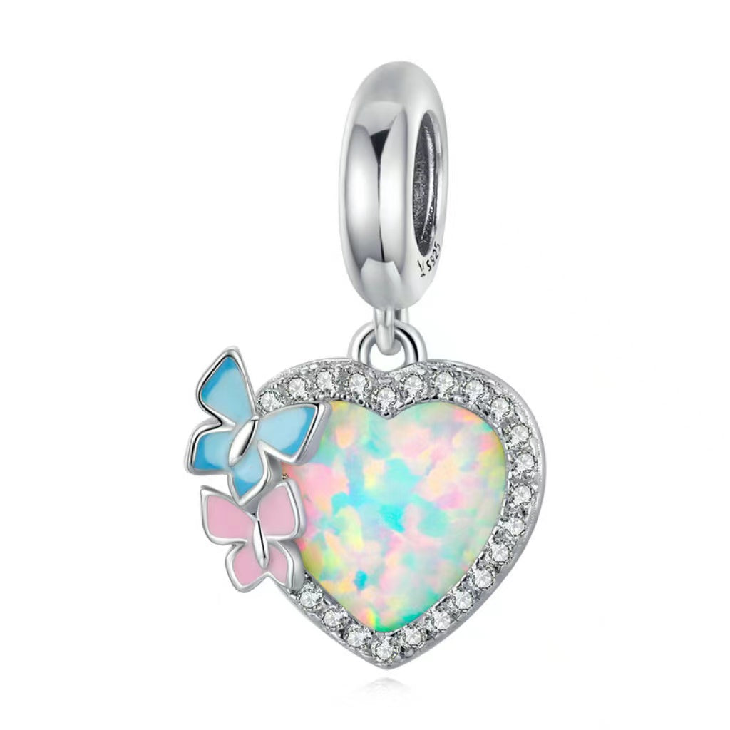 Butterfly Heart Pendant Charm-isyoujewelry