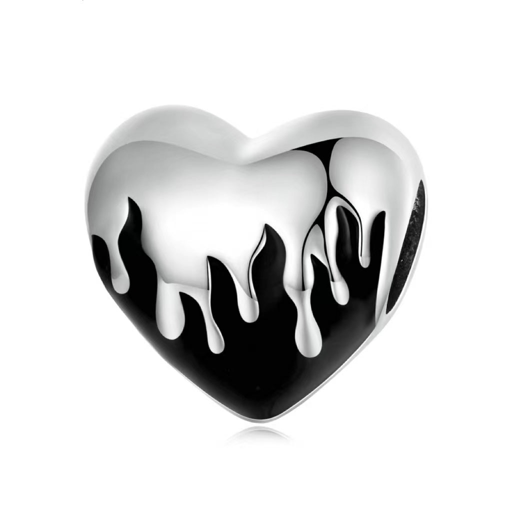 Burning Heart Bead Sterling Silver Charm IsyouJewelry