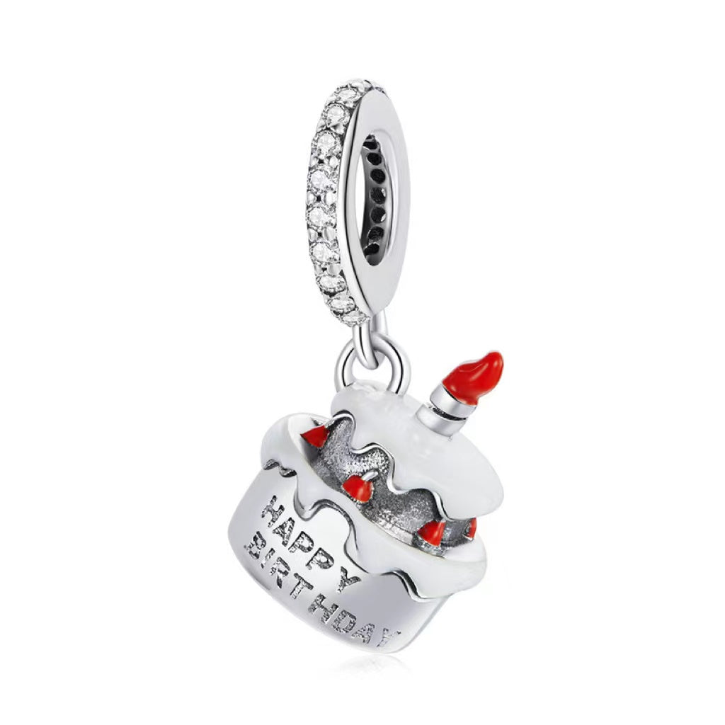 Birthday Cake Pendant Sterling Silver Charm Foodie style IsyouJewelry