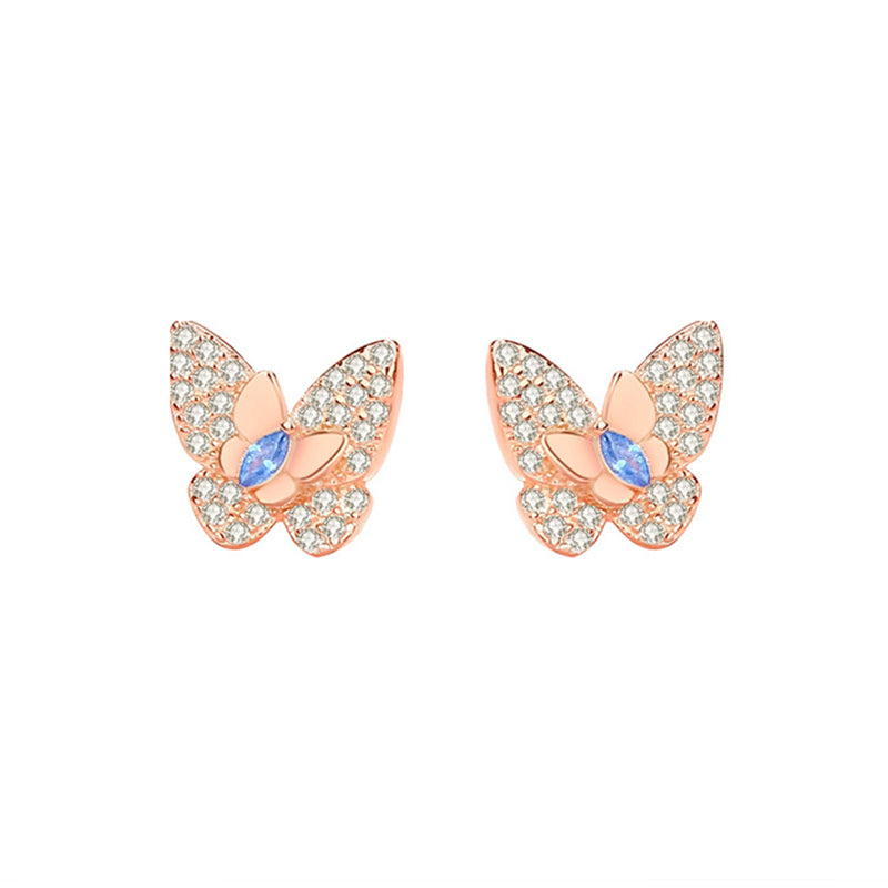 Sterling Silver Butterfly Stud Earrings Spring New Series IsyouJewelry
