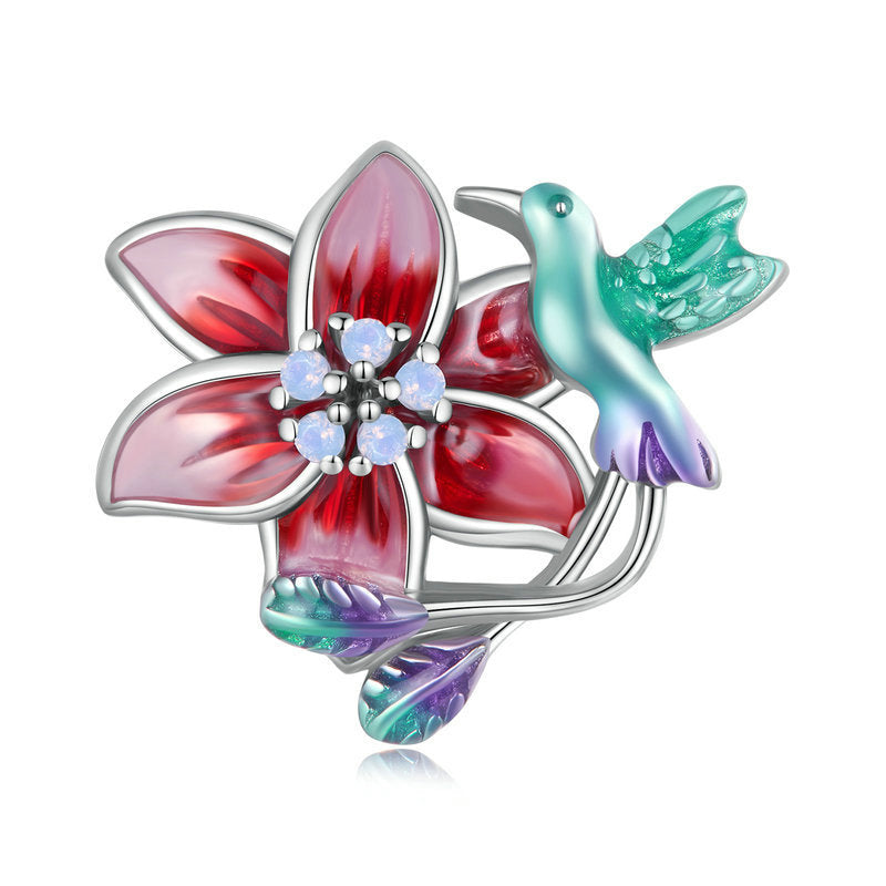 Flower & Bird Bead Charm -isyoujewelry