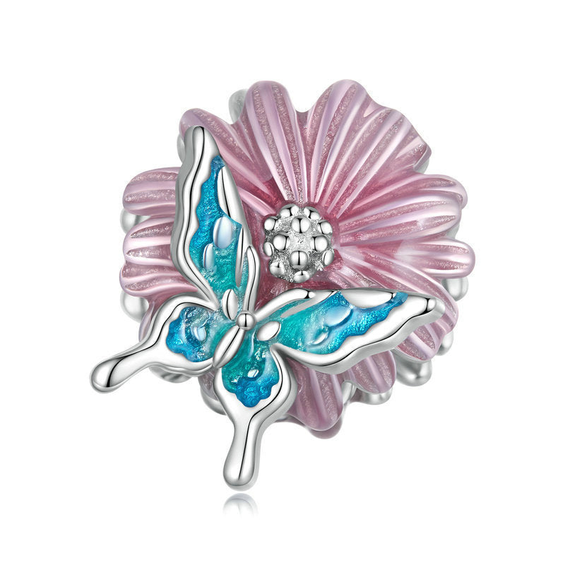 Flower & Butterfly Bead Charm-isyoujewelry