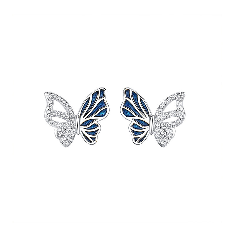 Butterfly Stud Earrings Sterling Silver Design  Earrings IsyouJewelry