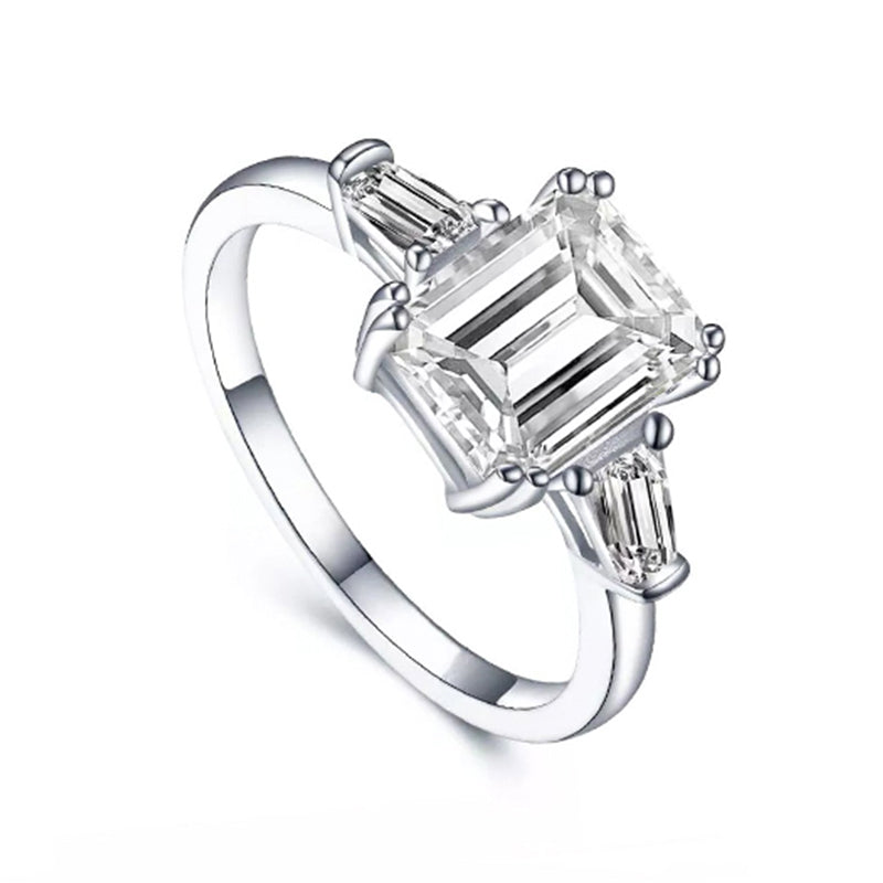 1ct Classic Ring Emerald-Cut Moissanites IsyouJewelry