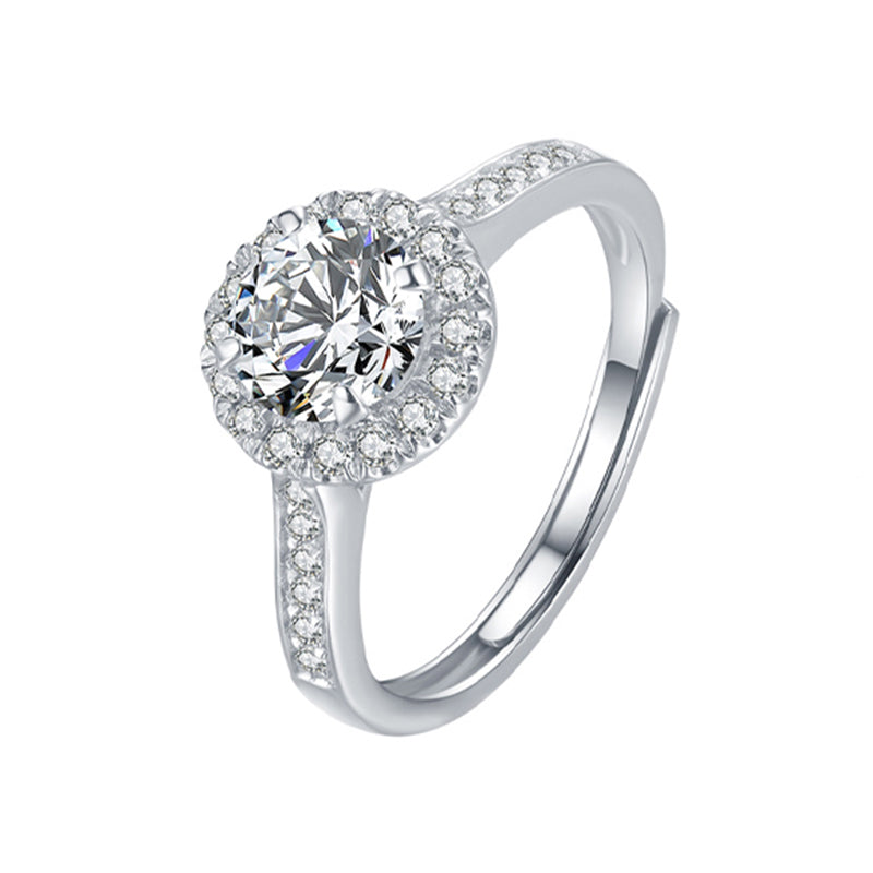 Created Moissanite 1ct Ring Floral Bridal Set in Sterling Silver IsyouJewelry