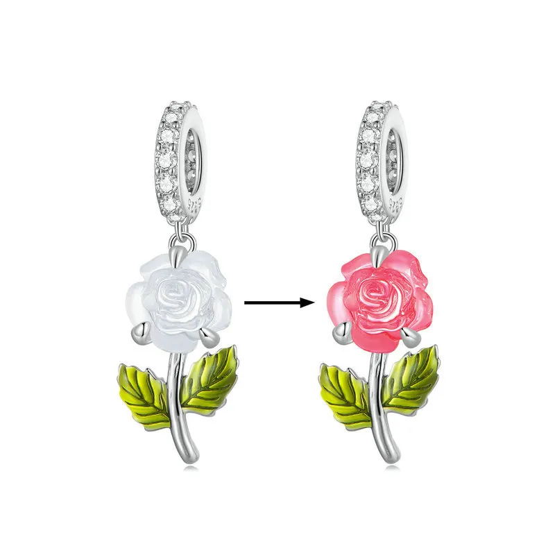 Color-changing Rose Flower Pendant Charm-isyoujewelry