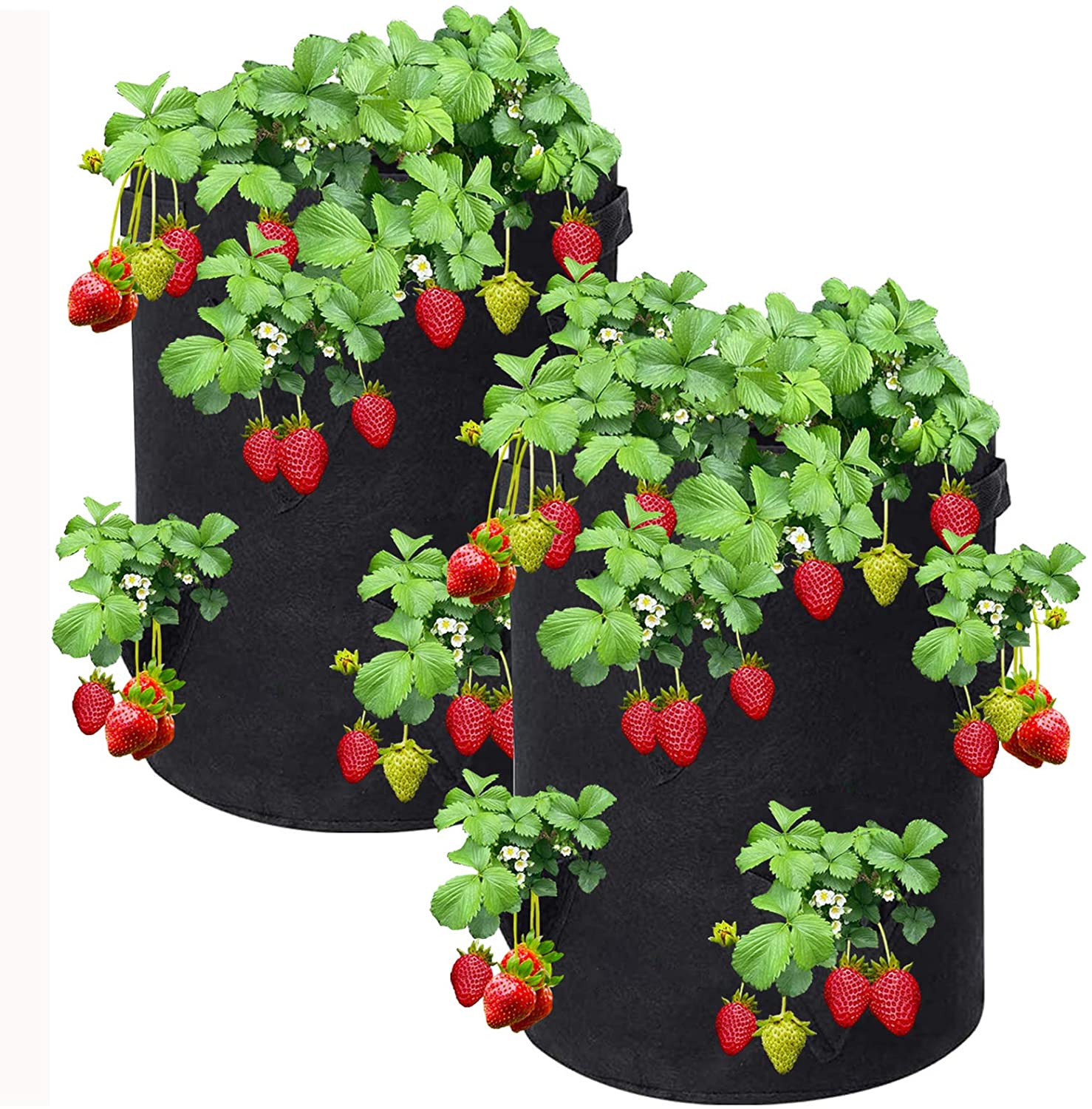 Strawberry Plant Bag with 3/6/8 Side Planting Pockets
