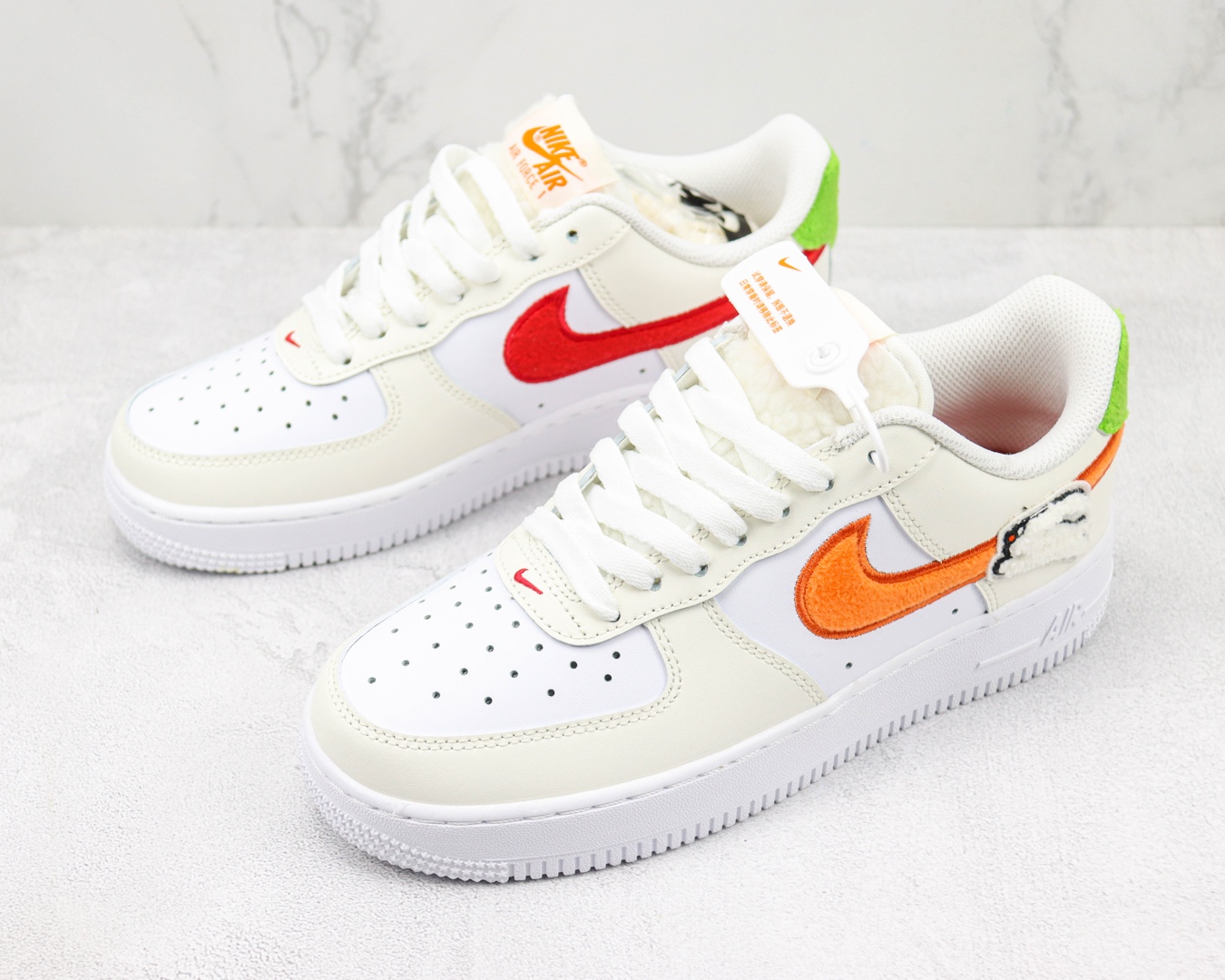 Air Force Beige Orange Rabbit Embroidery 🐰 Year of the Rabbit Limited Nike Air Force 1 Low Air Force One Low Casual Sneakers Item No.: FD9912 181 #1333K24