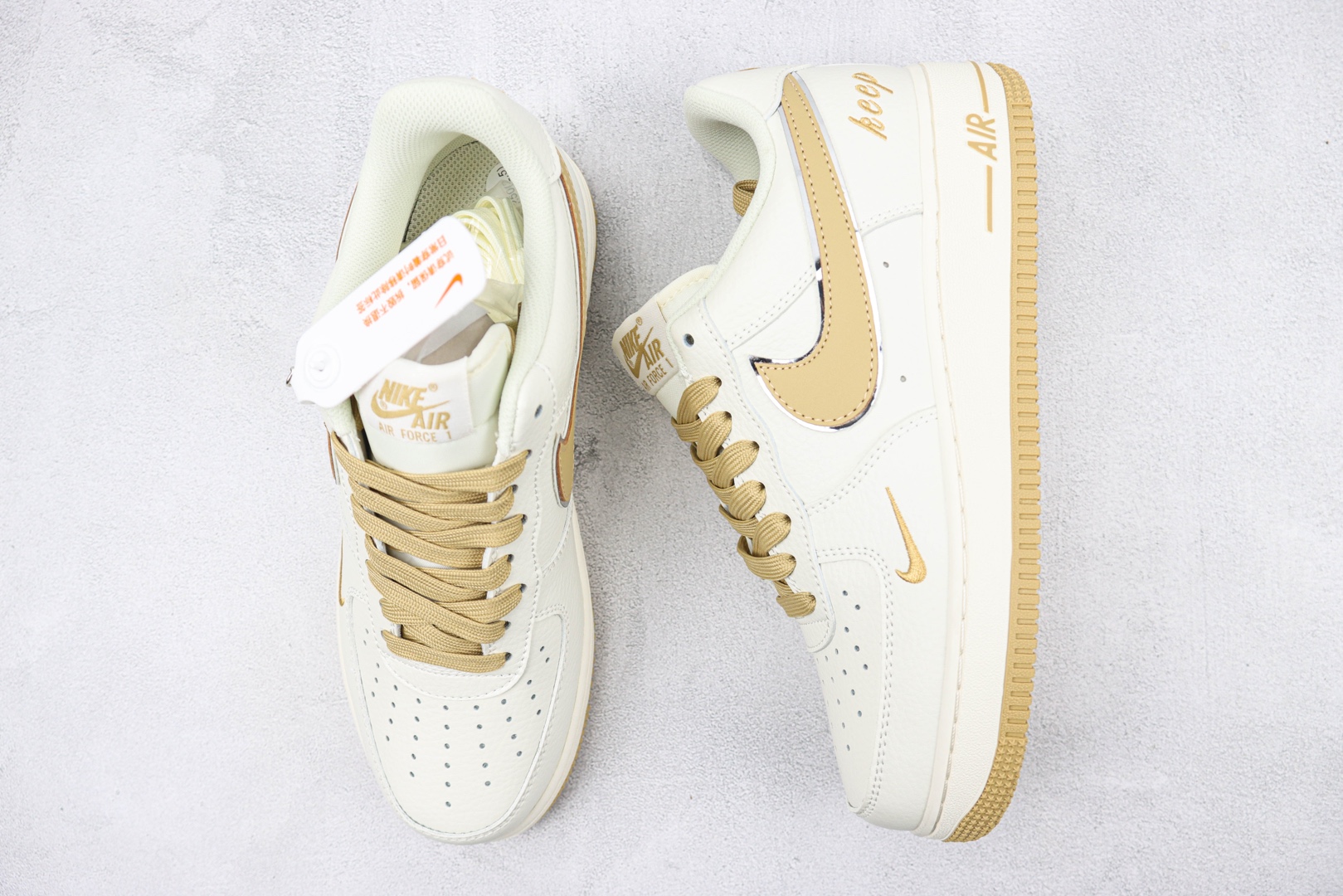 Air Force Double Hook White Yellow English Letter Embroidery NK Air Force 1 Air Force One Sports Sneakers Item No.: BM1996 055