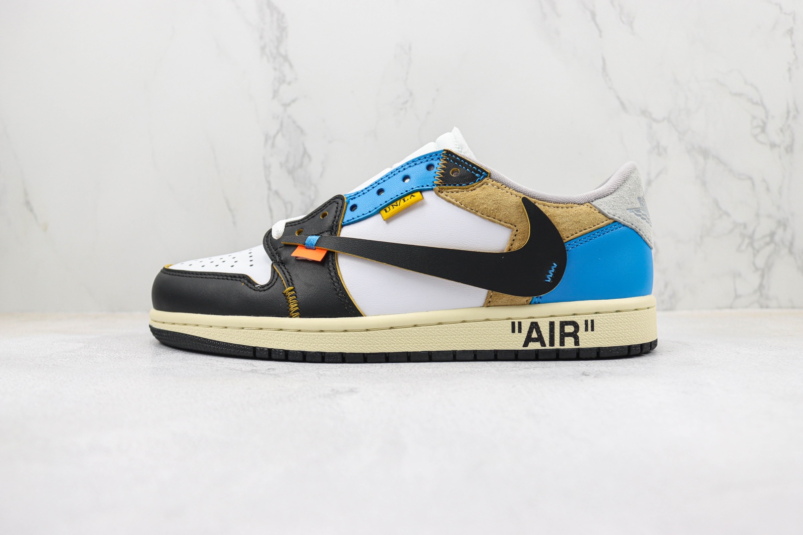 Joe 1 AJ1 Barb Low Top OW Joint OFF White ×NIKE Air Jordan 1 Low Item No.: CZ0790 108 Black, White and Blue