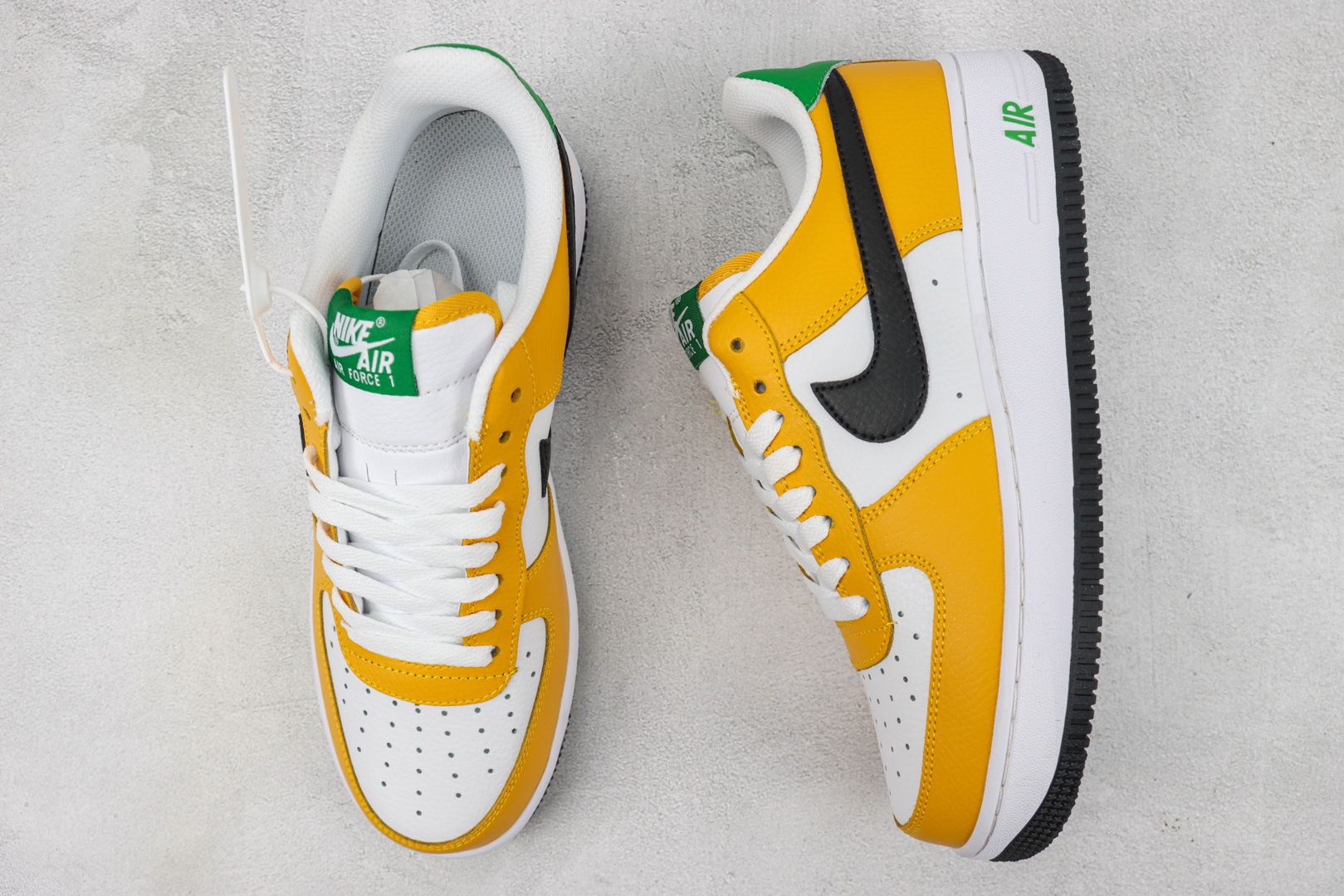 White and yellow black hook Nike Air Force 1 Low Item No.: FN8008 700