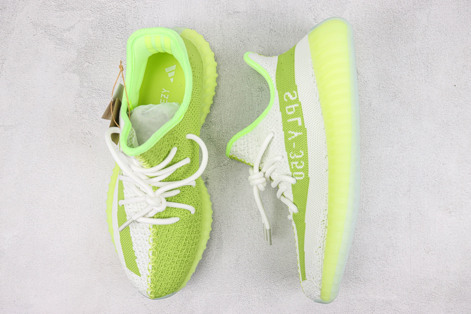 New Color Adidas Yeezy Boost 350 V2 Item No.: NS9522 White Fluorescent Green New Cantaloupe Adidas Yeezy Boost 350 V2