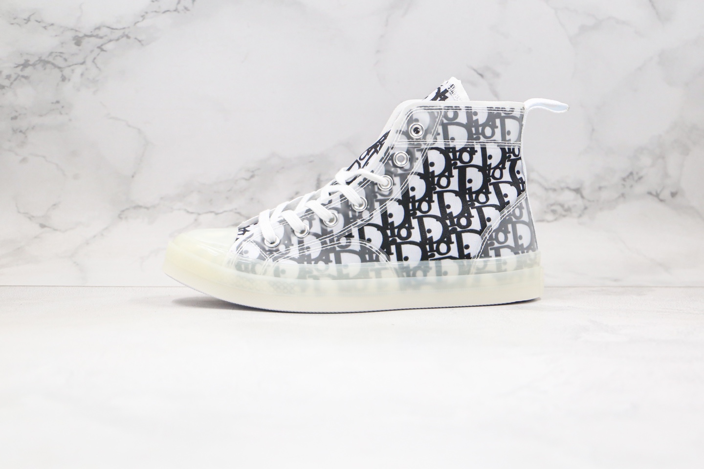 CONS MUST BE BORN AGAIN custom Dior Dior X Converse Chuck retro British style hollow ice silk transparent bottom all-match sneakers