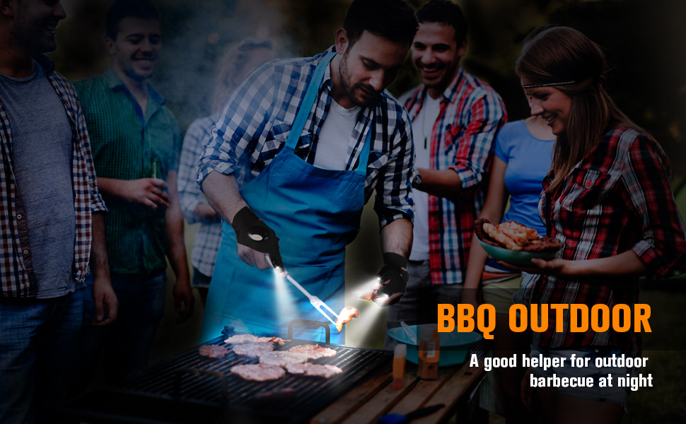 LED flashlight gloves - A good helper for outdoor barbecue at night