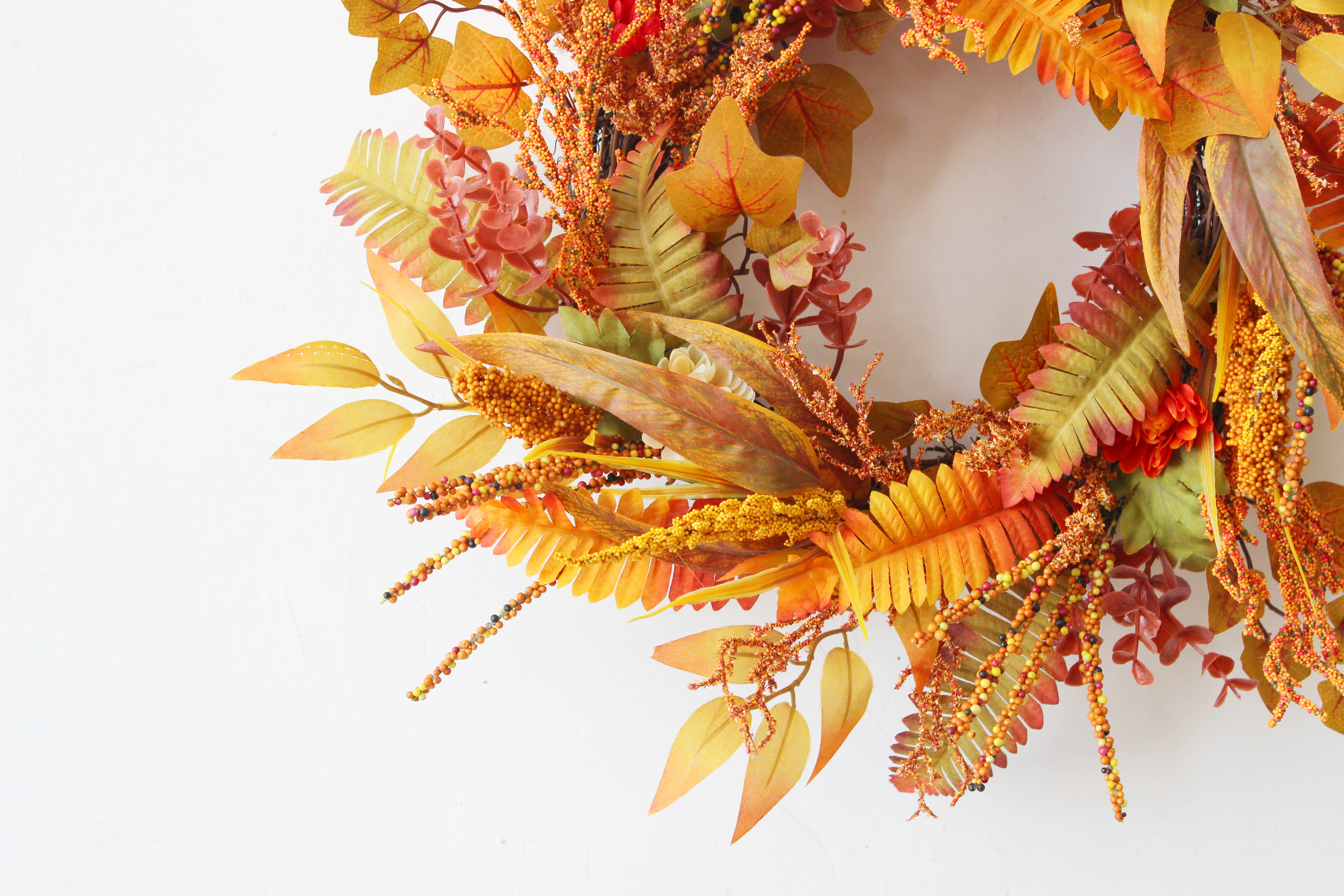 Fall Wreath, Front Door Wreath, Wreath for Fall, Autumn Wreath, Thanksgiving Wreath, Autumn Door Wreath,, Peony/Berry/Pumpkin/Sunflower Wreath, Berry Autumn Wreath and Garland Bundle(No.QH3100/50)