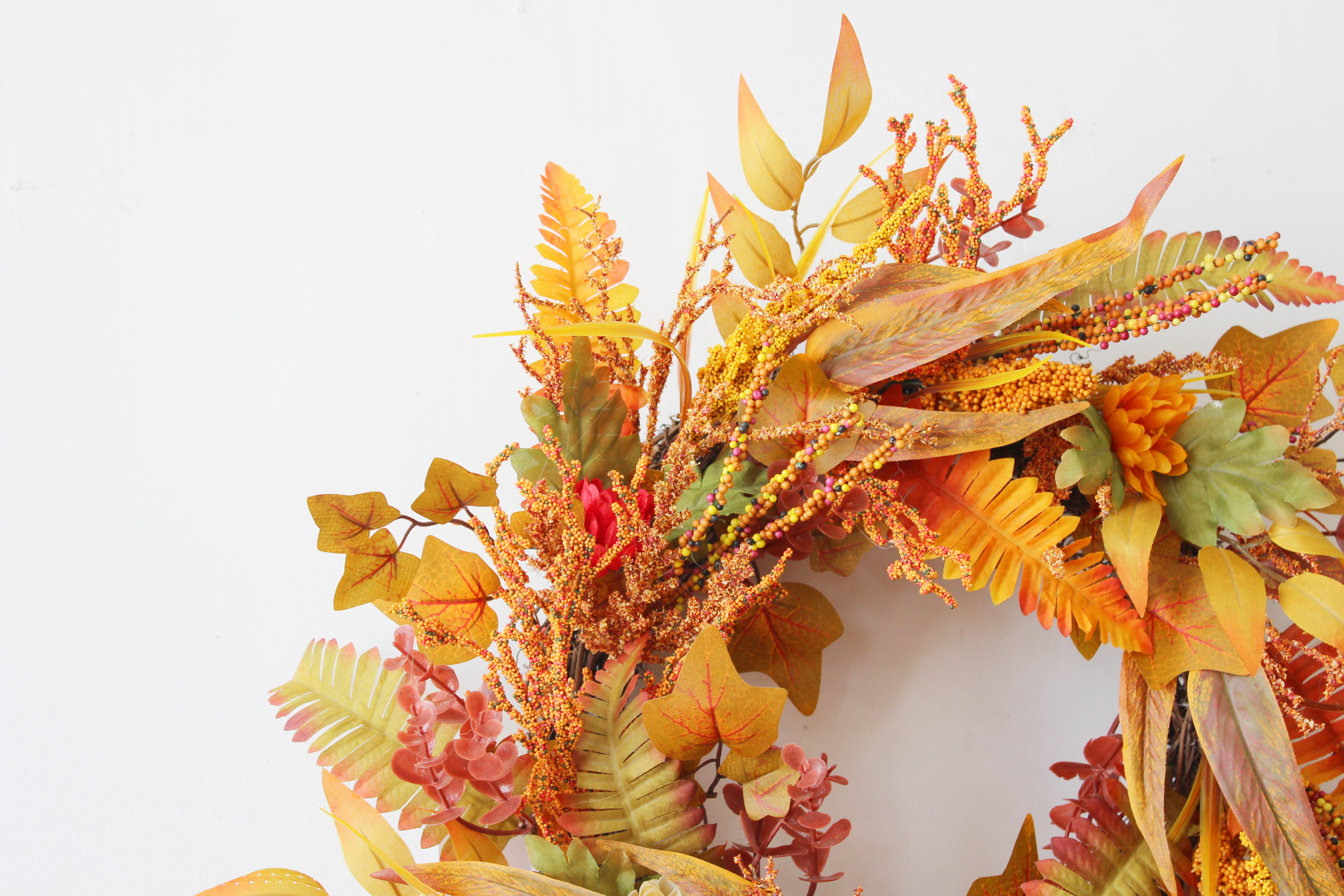 Fall Wreath, Front Door Wreath, Wreath for Fall, Autumn Wreath, Thanksgiving Wreath, Autumn Door Wreath,, Peony/Berry/Pumpkin/Sunflower Wreath, Berry Autumn Wreath and Garland Bundle(No.QH3100/50)