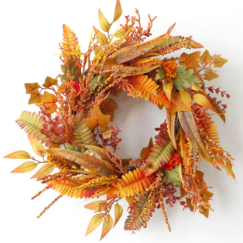 Fall Wreath, Front Door Wreath, Wreath for Fall, Autumn Wreath, Thanksgiving Wreath, Autumn Door Wreath,, Peony/Berry/Pumpkin/Sunflower Wreath, Berry Autumn Wreath and Garland Bundle(No.QH3100/50)