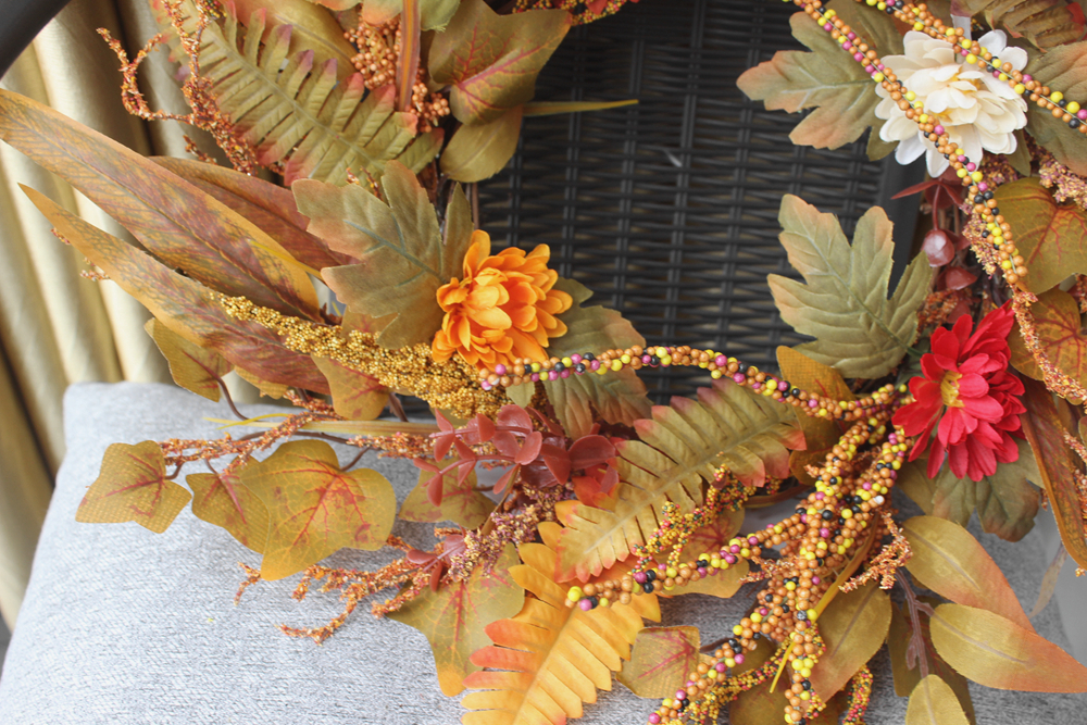 Fall Wreath, Front Door Wreath, Wreath for Fall, Autumn Wreath, Thanksgiving Wreath, Autumn Door Wreath,, Berry/Flower Wreath(No.QH3108/50A)